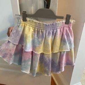 Love Shack Fancy Tie Dye Ruffle Skirt
